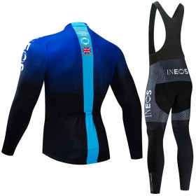 Cykeltrøje Langærmet + Bib Cykelbukser 2019 TEAM INEOS N002